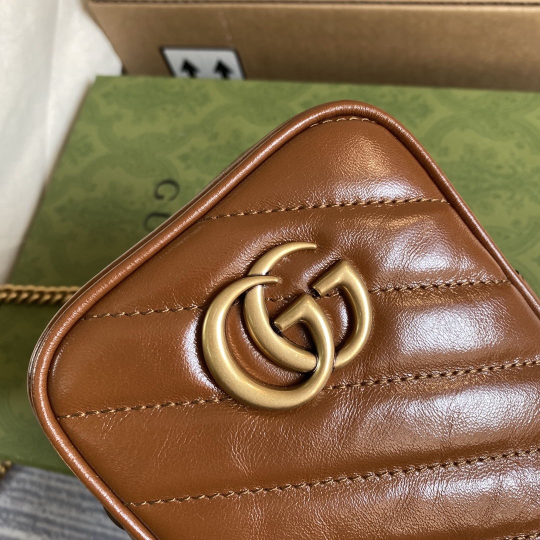 Gucci GG Marmont Mini Shoulder Bag 598597 Brown